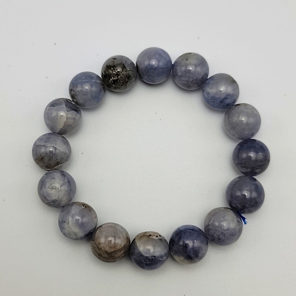 13.4mm Natural Tanzania Tanzanite Blue Zoisite Gemstone Beads Beaded Bracelet - Picture 7 of 8